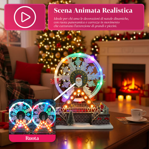 saint joy ruota panoramica natalizia joywheel con luci led movimento e musica ean 8050043127433