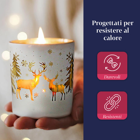 saint joy set di 3 portacandele decorativi in edizione limitata natalizia in vetro ean 8050043127624