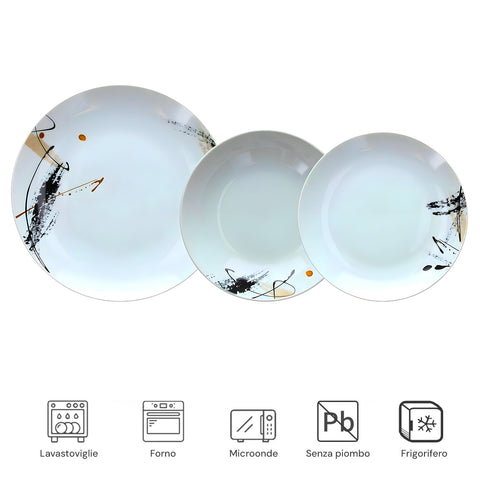 tognana servizio di piatti 18 pezzi in porcellana madison ean 8056444232394