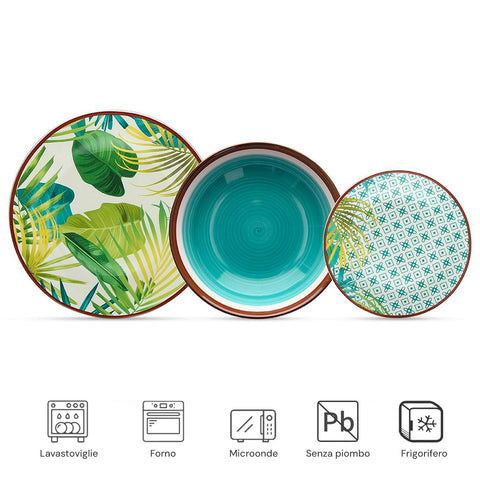 tognana servizio piatti 18 pezzi metropolis jungle ean 8000257961507