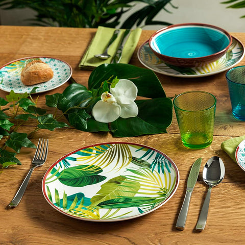 tognana set piatti 18 pezzi porcellana tropicale lavabile microonde e forno ean 8056444301205