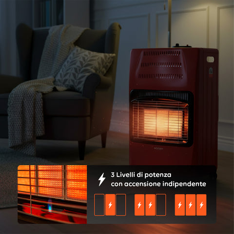 wintem buddy stufa a gas pieghevole potenza 42kw con 3 livelli di riscaldamento ean 8052286432039