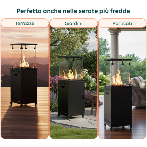 wintem caminetto a gas da esterno con roccia lavica e ruote 12kw ean 8052286432114