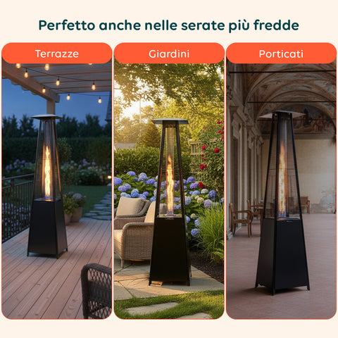 wintem stufa a gas da esterno a piramide con termostato regolabile 12kw ean 8052286432091