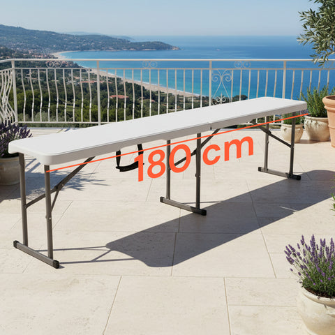 zendea panca pieghevole bianco 180x28x44cm modello stilo da giardino o casa ean 8050030810607