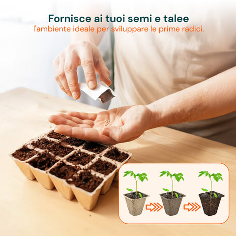 zendea vasetti in torba biodegradabili per semina e trapianto set 120 pezzi ean 8050030810546