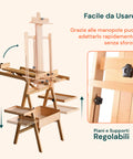 avilia cavalletto da pittore in faggio 122x44x40 cm con altezza regolabile ean 8052879010071