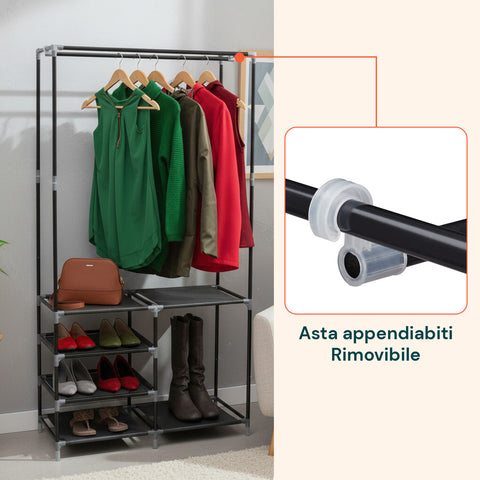 avilia home appendiabiti con 6 ripiani e asta porta grucce struttura solida ean 8056819052916