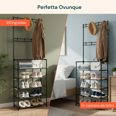 avilia home appendiabiti multiuso con 5 ripiani in tnt e 2 aste portabiti capienza 10 paia ean 8056819052909