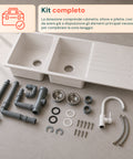 avilia home lavello cucina a due vasche con o senza gocciolatoio bianco o nero rubinetto incluso ean 8056819079098