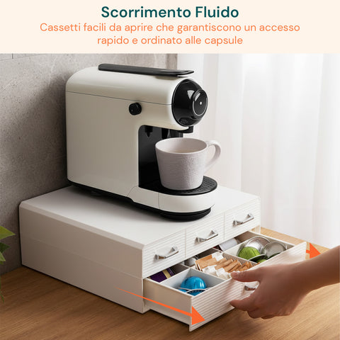 avilia home organizer per cialde e capsule caffe 4 cassetti design salvaspazio ean 8052879010583