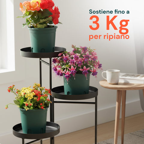 avilia home portavasi in ferro a 3 ripiani 20 cm supporto piante da interno ean 8056819053227