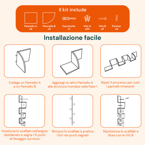 avilia home scaffale angolare bianco a 5 ripiani salvaspazio per casa ean 8052879010606