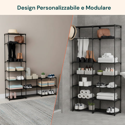 avilia home scaffale modulare con 14 ripiani struttura solida in metallo e tnt salvaspazio ean 8056819052893