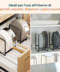 avilia home scolapiatti verticali salvaspazio set 4 pezzi in metallo 2 misure salvaspazio ean 8052879010972