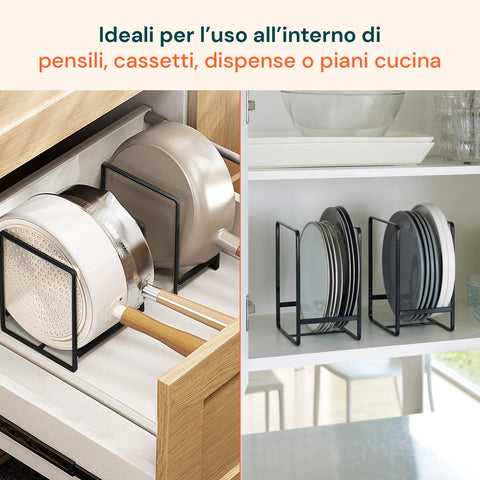 avilia home scolapiatti verticali salvaspazio set 4 pezzi in metallo 2 misure salvaspazio ean 8052879010972