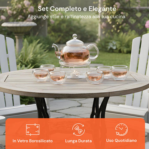 avilia servizio da te in vetro borosilicato con infusore e candela riscaldant ean 8052879010293