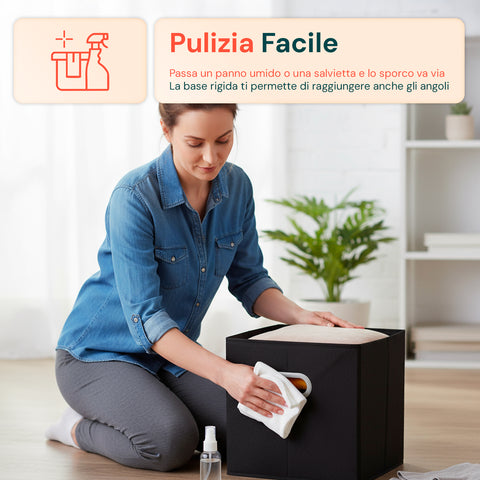 avilia set 6 cestini pieghevoli salvaspazio con maniglie in plastica 27x27x27 cm ean 8056819052732