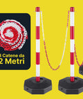 daimann paletti segnaletici con catena 2 metri set 4 colonnine ben visibili ean 8056590070499