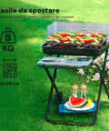 garden friend barbecue pieghevole in acciaio smaltato nero con ruote 60x80x84cm ean 8023755029548