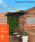 garden friend ombrellone a parete mezzaluna 27m antracite con palo in alluminio ean 8023755068608