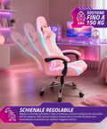 nexor sedia gaming ergonomica con luci rgb e cuscino lombare massaggiante poltrona ufficio reclinabile con telecomando ean 8056819078855