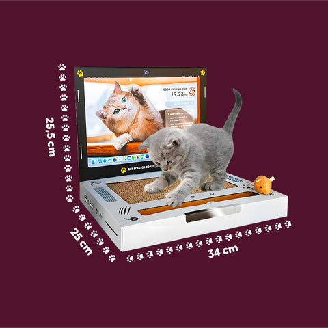 puppy lovers graffiatoio interattivo per gatti a forma di pc portatile con giochi inclusi ean 8054806950092