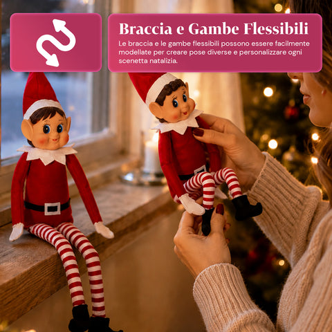 saint joy elfi di natale set 2 pezzi flessibili h40 cm 2 fantasie ean 8050043128430