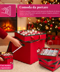 saint joy organizer per 64 palline di natale in tessuto oxford e tnt con coperchio e manici ean 8050043127556