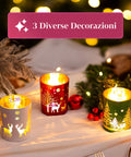 saint joy set di 3 portacandele decorativi in edizione limitata natalizia in vetro ean 8050043127624