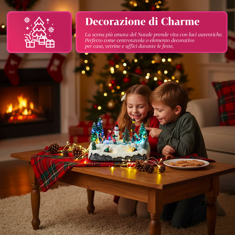 saint joy villaggio di natale animato silentpark con luci led musica e pattinatori in movimento ean 8050043127495