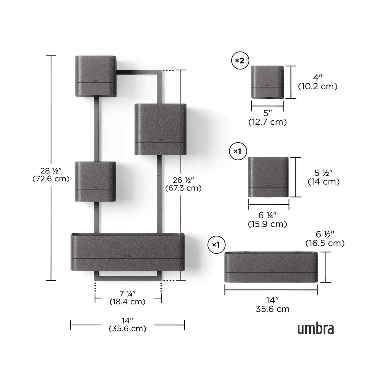 Whitefurze 2 Fioriere Veneziane Da Parete - Plastica Resistente, 31x34x18 Cm, Colore Nero