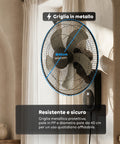 wintem barrow ventilatore da parete nero 40cm 60w 8 velocita con telecomando e timer 9h oscillazione 120 e inclinazione 30 ean 8056819040210
