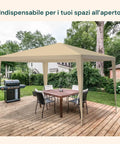 zendea gazebo 3x3mt per esterni con copertura impermeabile e telaio in acciaio ean 8015361713188