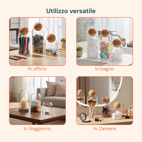 avilia barattoli in vetro con tappo in sughero da 1000 800 e 500 ml resistenti ean 8056819053555