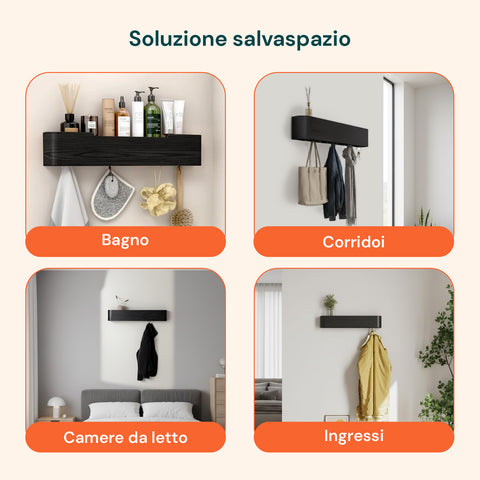 avilia home appendiabiti da muro design moderno con 5 ganci a scomparsa ean 8052879010736