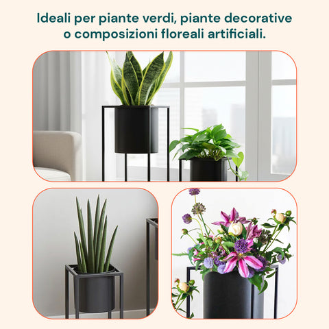 avilia home set 2 portapiante con vaso e struttura in ferro dal design moderna ean 8056819053234