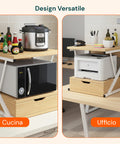 avilia home supporto microonde da cucina in legno con cassetto e ripiano superiore ean 8052879010781