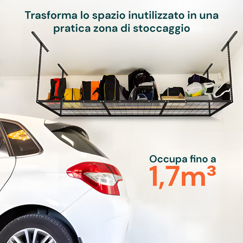 avilia scaffale da soffitto in acciaio regolabile 183x91 cm portata 200 kg ean 8052879010149