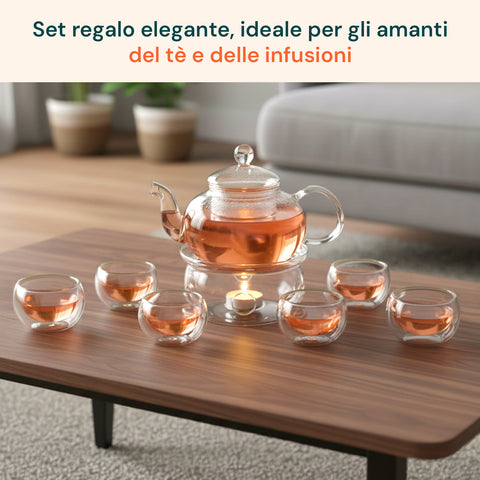 avilia servizio da te in vetro borosilicato con infusore e candela riscaldant ean 8052879010293