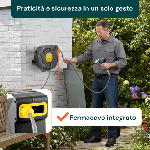 daimann tubo aria compressa 10m avvolgitore automatico con staffa da parete ean 8056590070246