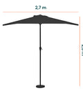 garden friend ombrellone a parete mezzaluna 27m antracite con palo in alluminio ean 8023755068608