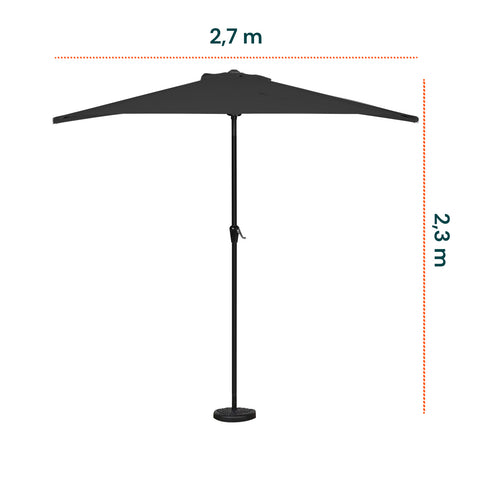 garden friend ombrellone a parete mezzaluna 27m antracite con palo in alluminio ean 8023755068608