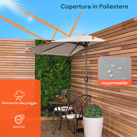 garden friend ombrellone da giardino in alluminio con telo in poliestere 27x23m tortora ean 8023755068585