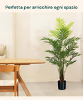 garden friend pianta palma areca in polietilene con 33 foglie e vaso con muschio 160cm ean 8023755056483