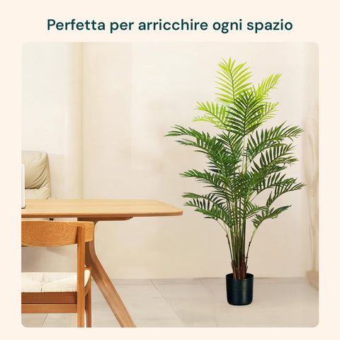 garden friend pianta palma areca in polietilene con 33 foglie e vaso con muschio 160cm ean 8023755056483