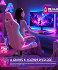nexor sedia gaming ergonomica con luci rgb e cuscino lombare massaggiante poltrona ufficio reclinabile con telecomando ean 8056819078855