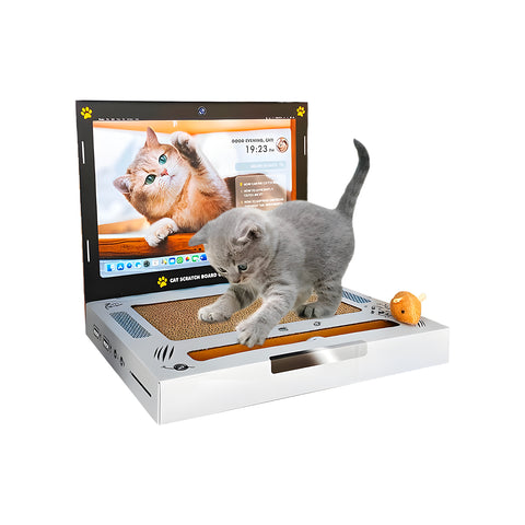 puppy lovers graffiatoio interattivo per gatti a forma di pc portatile con giochi inclusi ean 8054806950092