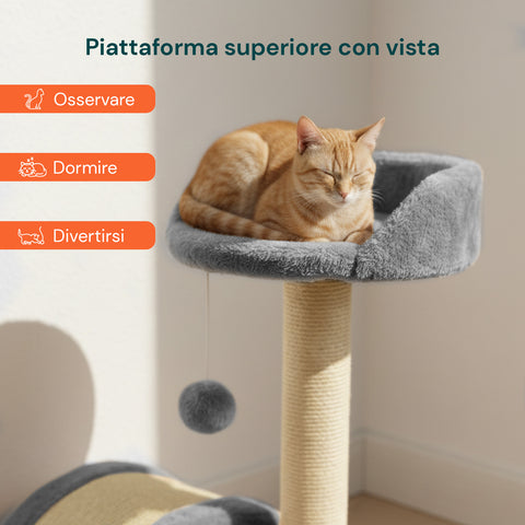 puppy lovers tiragraffi per gatti 50 cm con arco in sisal e gioco pendente ean 8054806950641