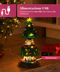saint joy albero di natale luminoso spinpine 455 cm con villaggio e trenino rotante luci led bianco caldo musica natalizia alimentazione usb o a batterie ean 8050043127679